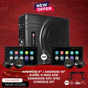 ANDROID 9" / ANDROID 10" KUERL K-1003 APR KENWOOD KFC-STO1 Android Car Audio System Package