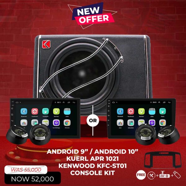 ANDROID 9" / ANDROID 10" KUERL 1021 APR KENWOOD KFC-STO1 Android Car Audio System Package