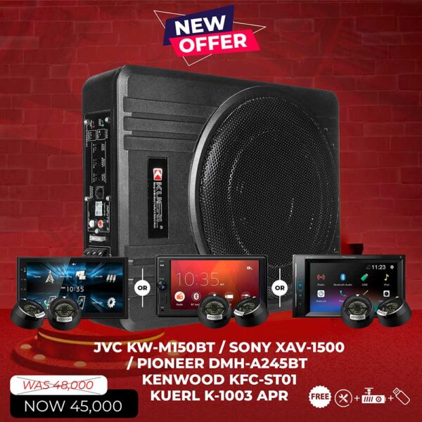JVC KW-M15OBT / SONY XAV-1500 / PIONEER DMH-A245BT KENWOOD KFC-STO1 Kuerl K-1003 Apr package